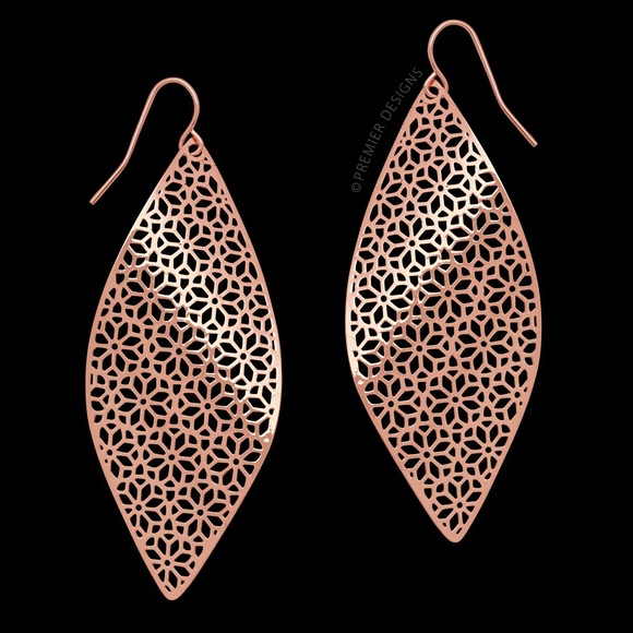Premier Designs Jewelry - Rose Gold Earrings-Breezy-New in Package